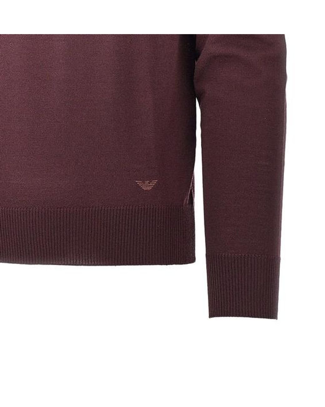 Emporio Armani Purple Polo Collar Knitted Sweater for men