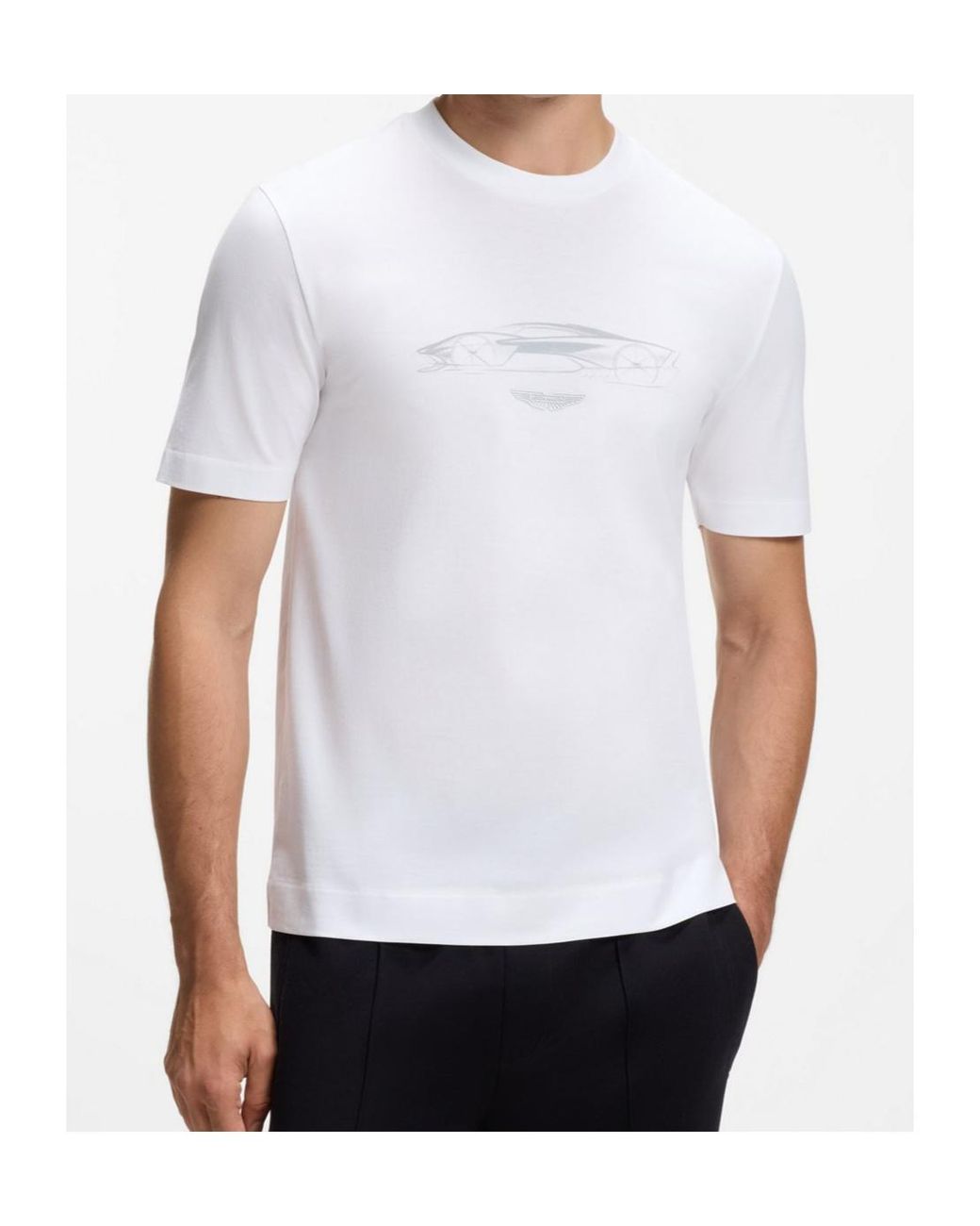 Boss White X Aston Martin C-Taut Graphic-Print T-Shirt for men
