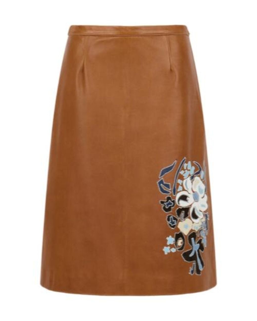 Marni Brown Floral Patterned Flared Midi Skirt