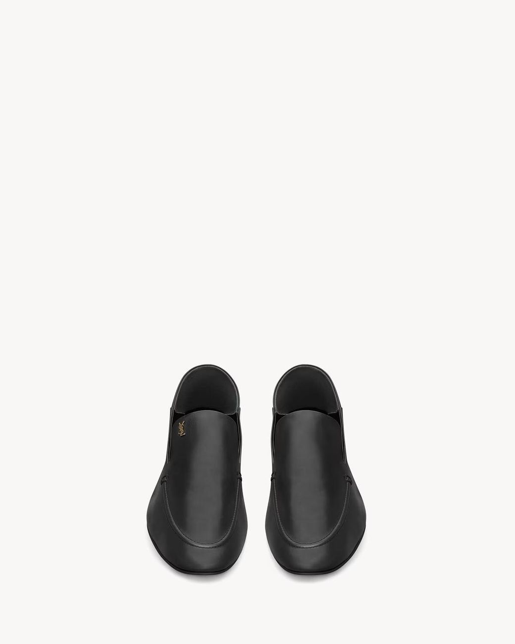 Saint Laurent Black Logo-Plaque Loafers for men