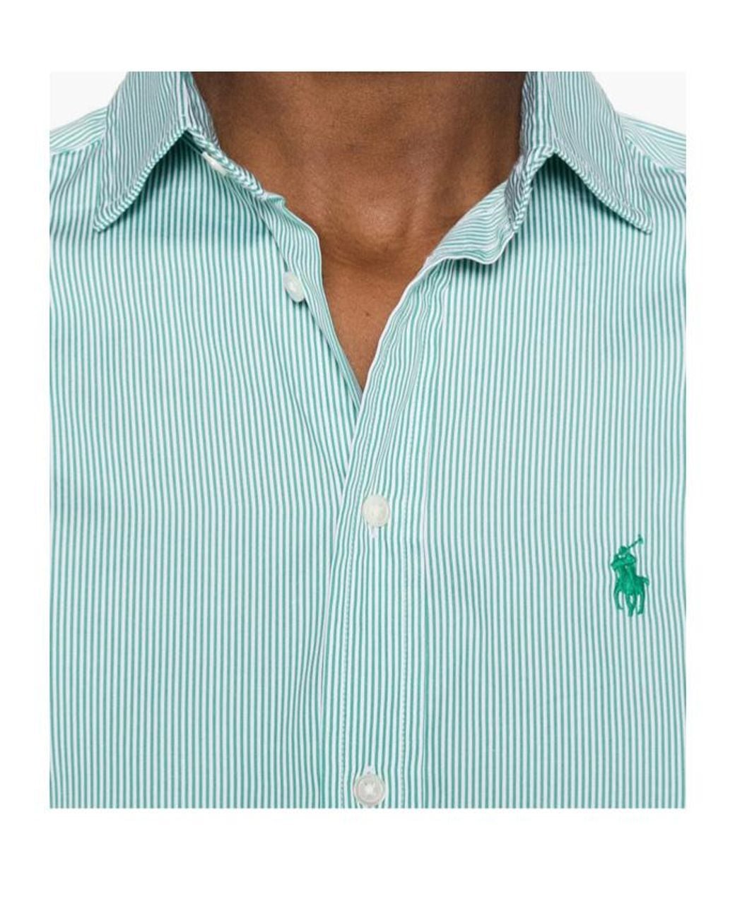 Polo Ralph Lauren Blue Relaxed Fit Pinstriped Shirt