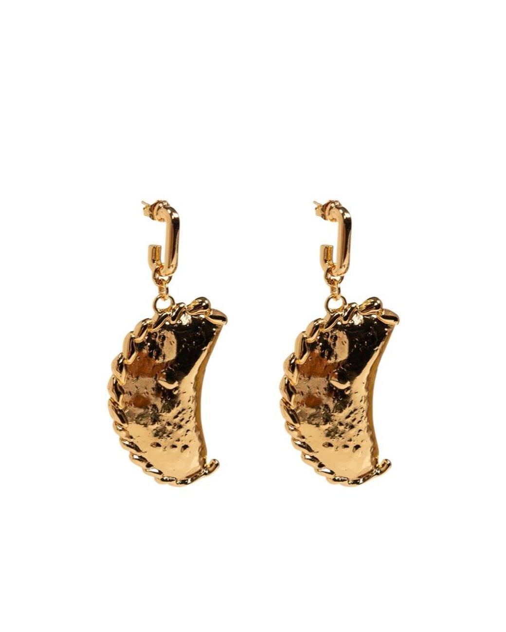 Moschino Metallic Sculptural Pendant Earrings