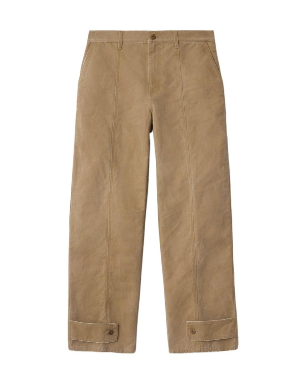Burberry Natural Logo Embroidered Straight-Leg Trousers for men