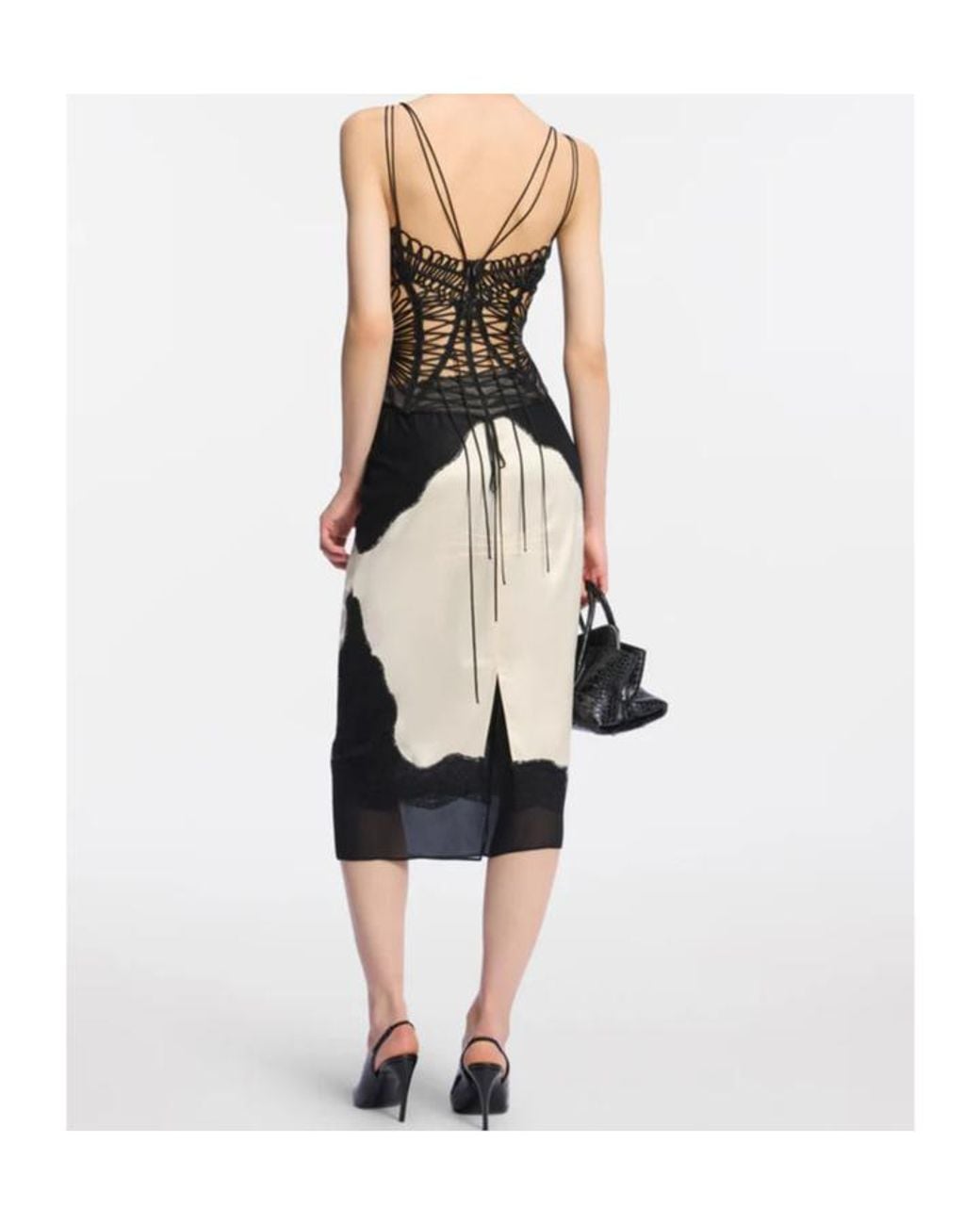 The Attico Multicolor The Lace Trim Midi Skirt