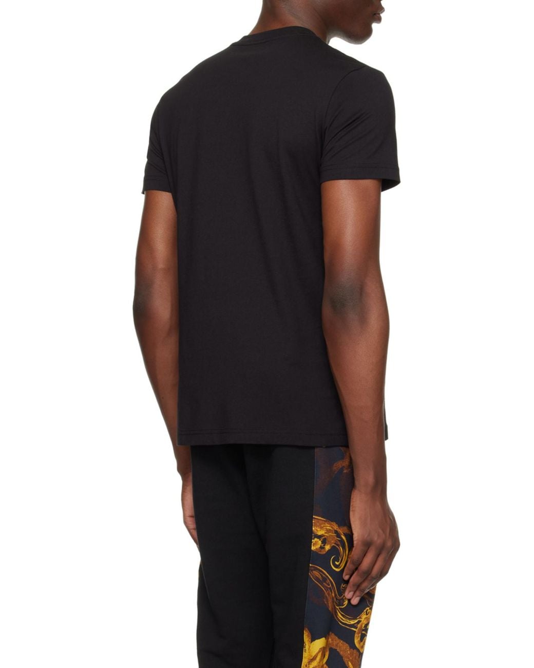 Versace Jeans Black Couture Logo-Printed Crewneck T-Shirt for men