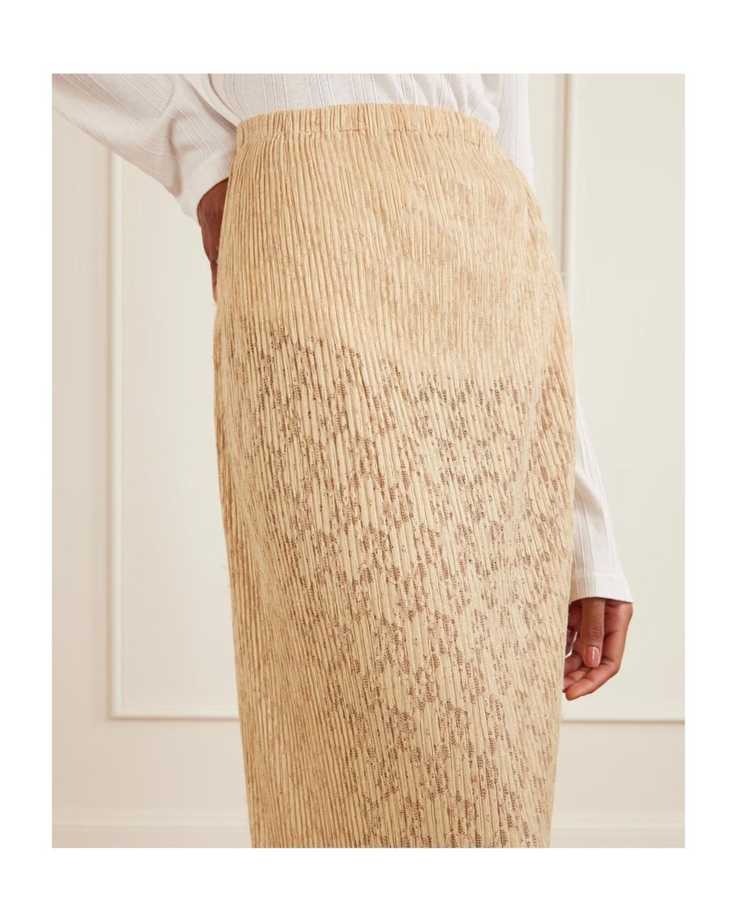 The Row Natural Elastic Waist Midi Skirt