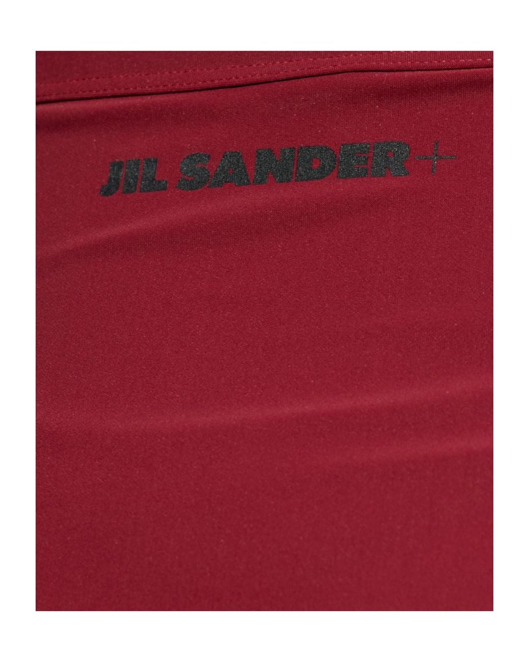 Jil Sander Red Logo High-Waisted Bikini Bottom