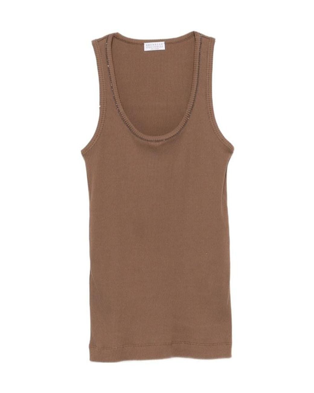 Brunello Cucinelli Brown Sleeveless Top