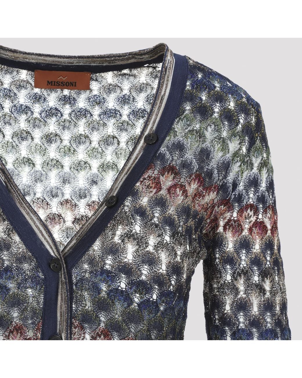 Missoni Blue Long Sleeve V-Neck Jumper