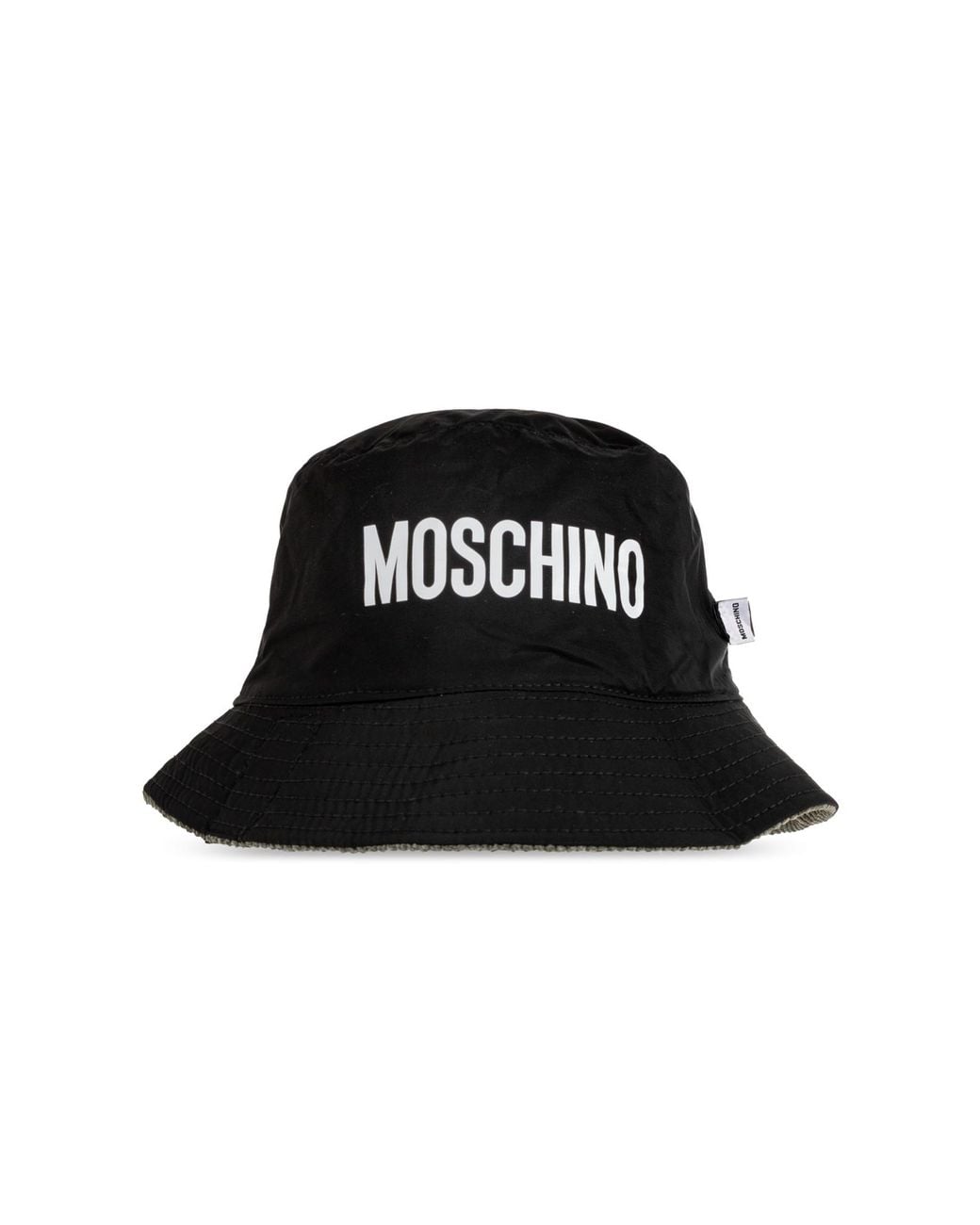 Moschino Green Logo Patch Bucket Hat for men