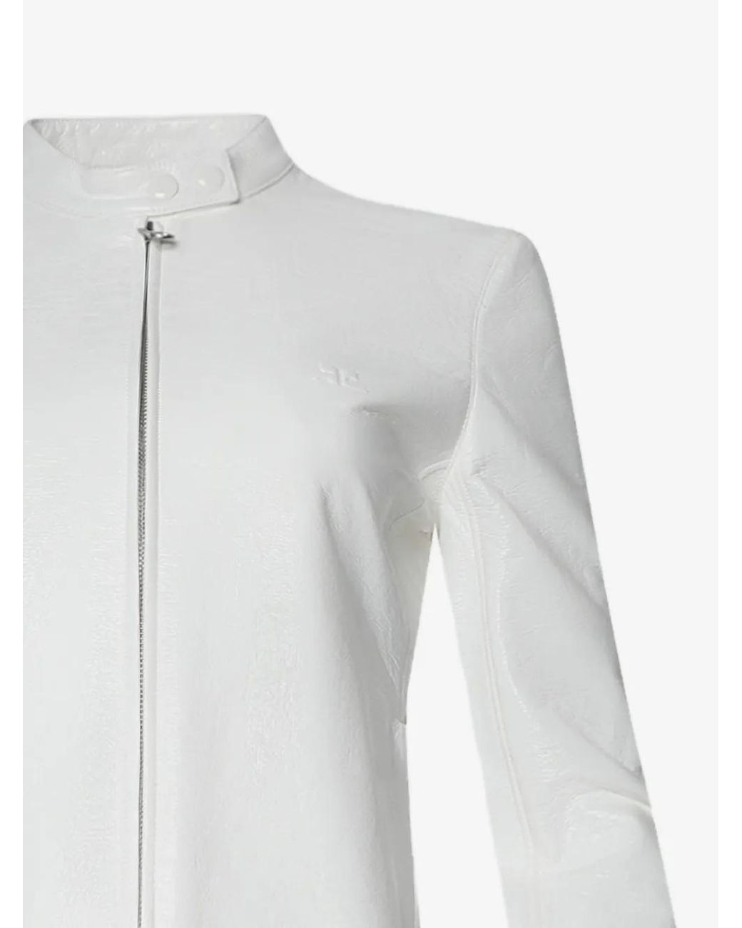 Courreges White Vinyl City Biker Jacket