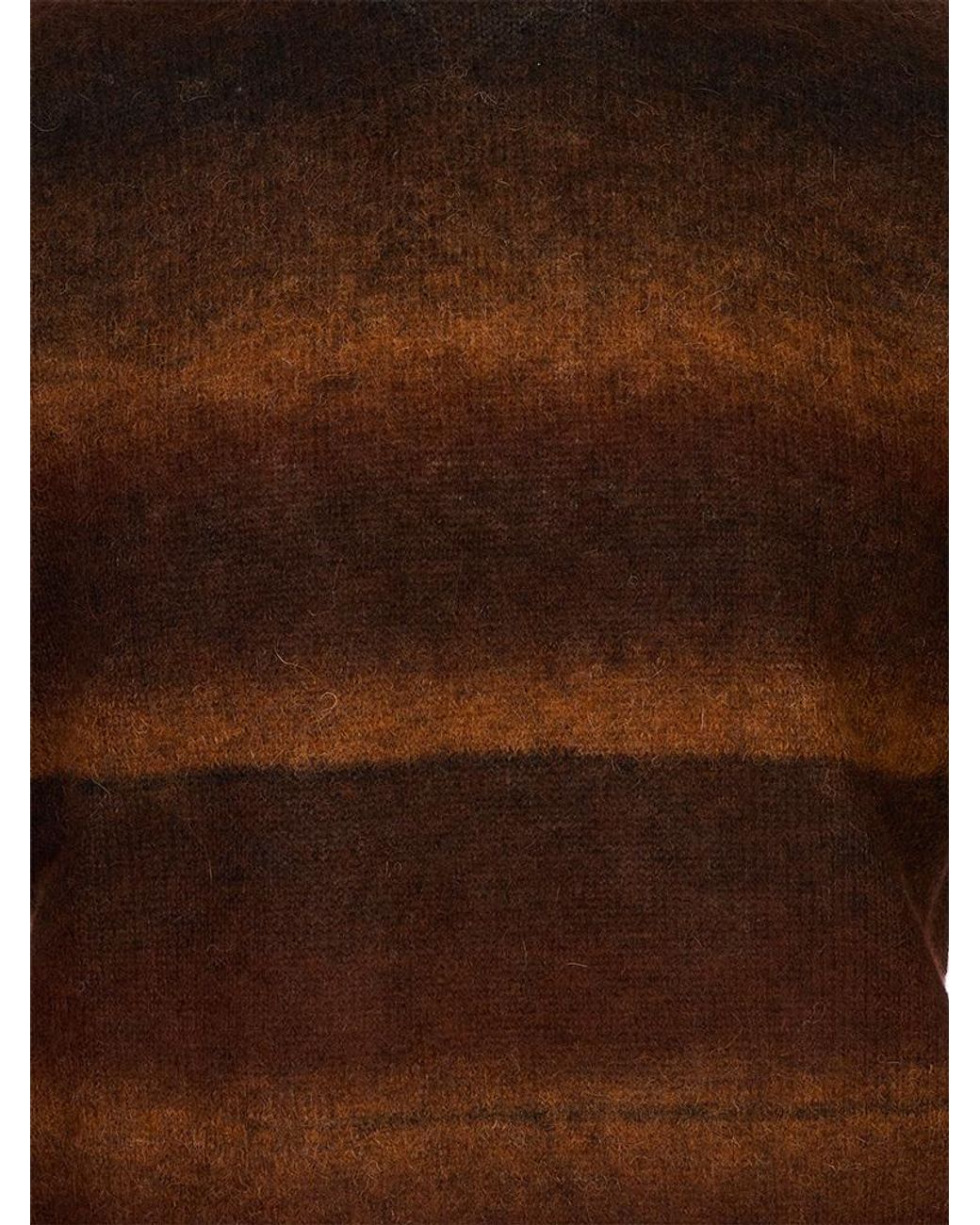 Corneliani Brown Shaded Stripe Crew Neck Sweater for men