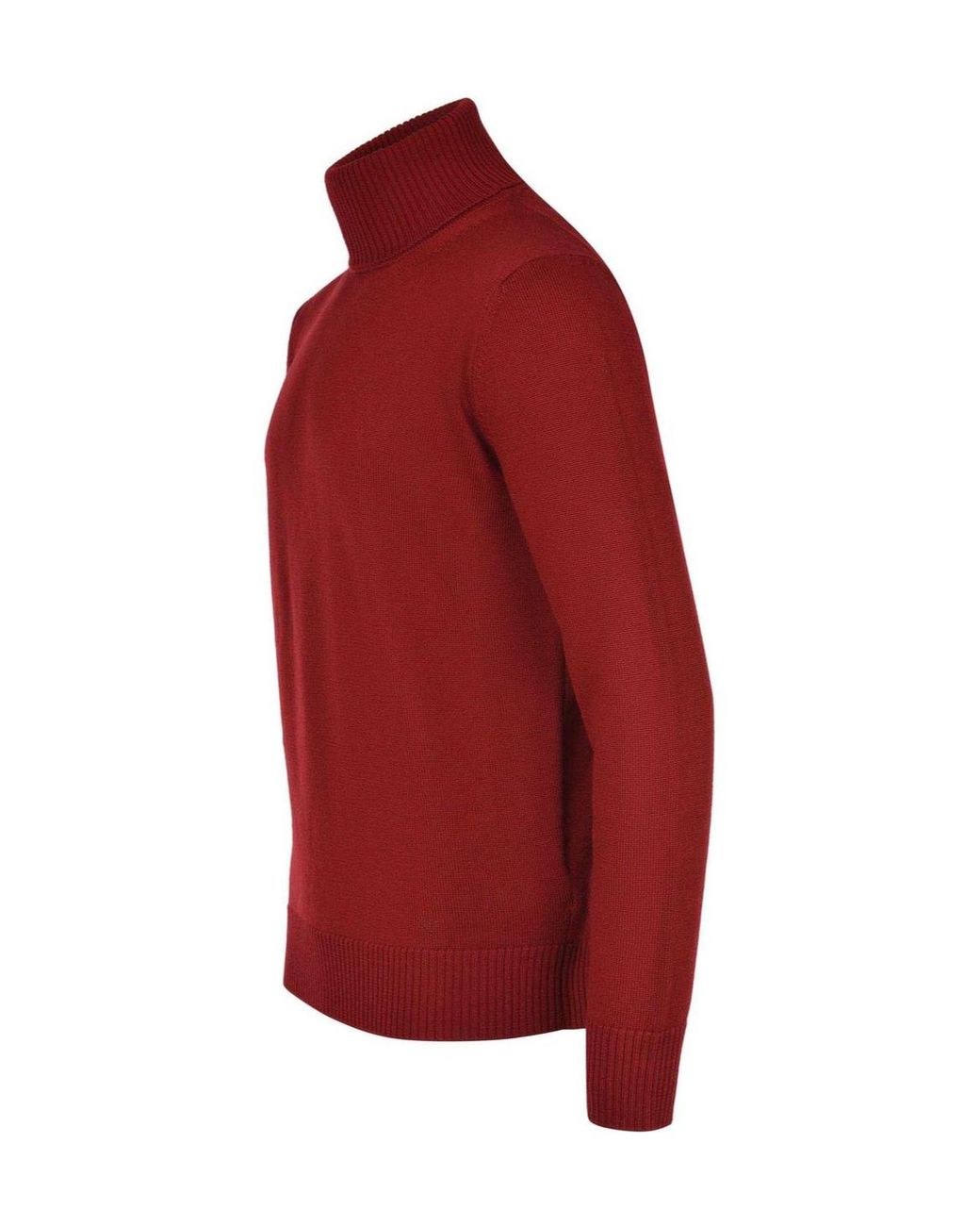 Emporio Armani Red Ribbed High Neck Knitwear for men