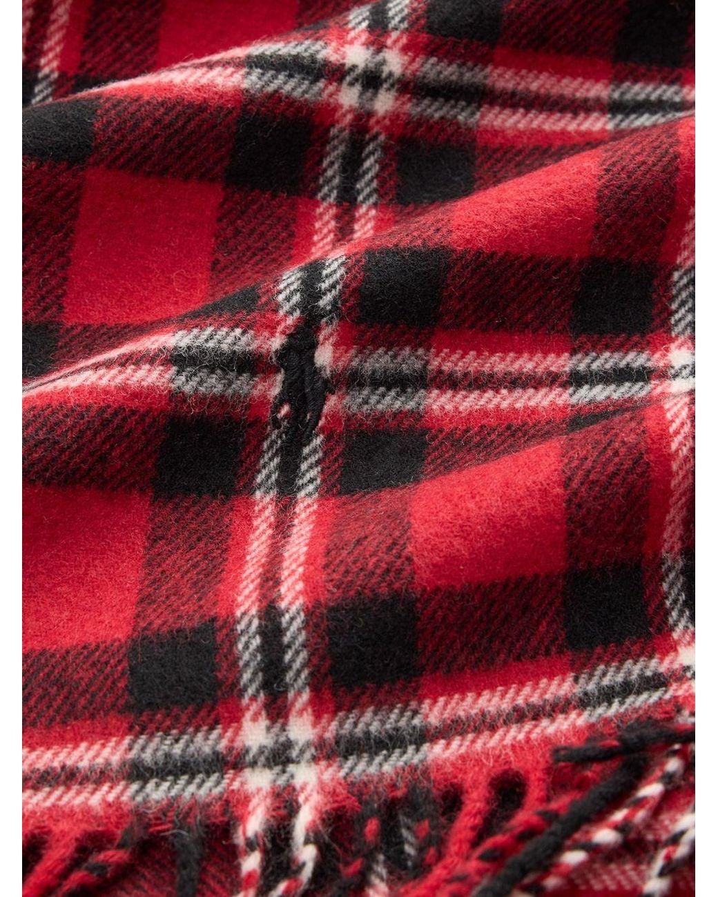 Polo Ralph Lauren Red Checked Fringe Scarf for men