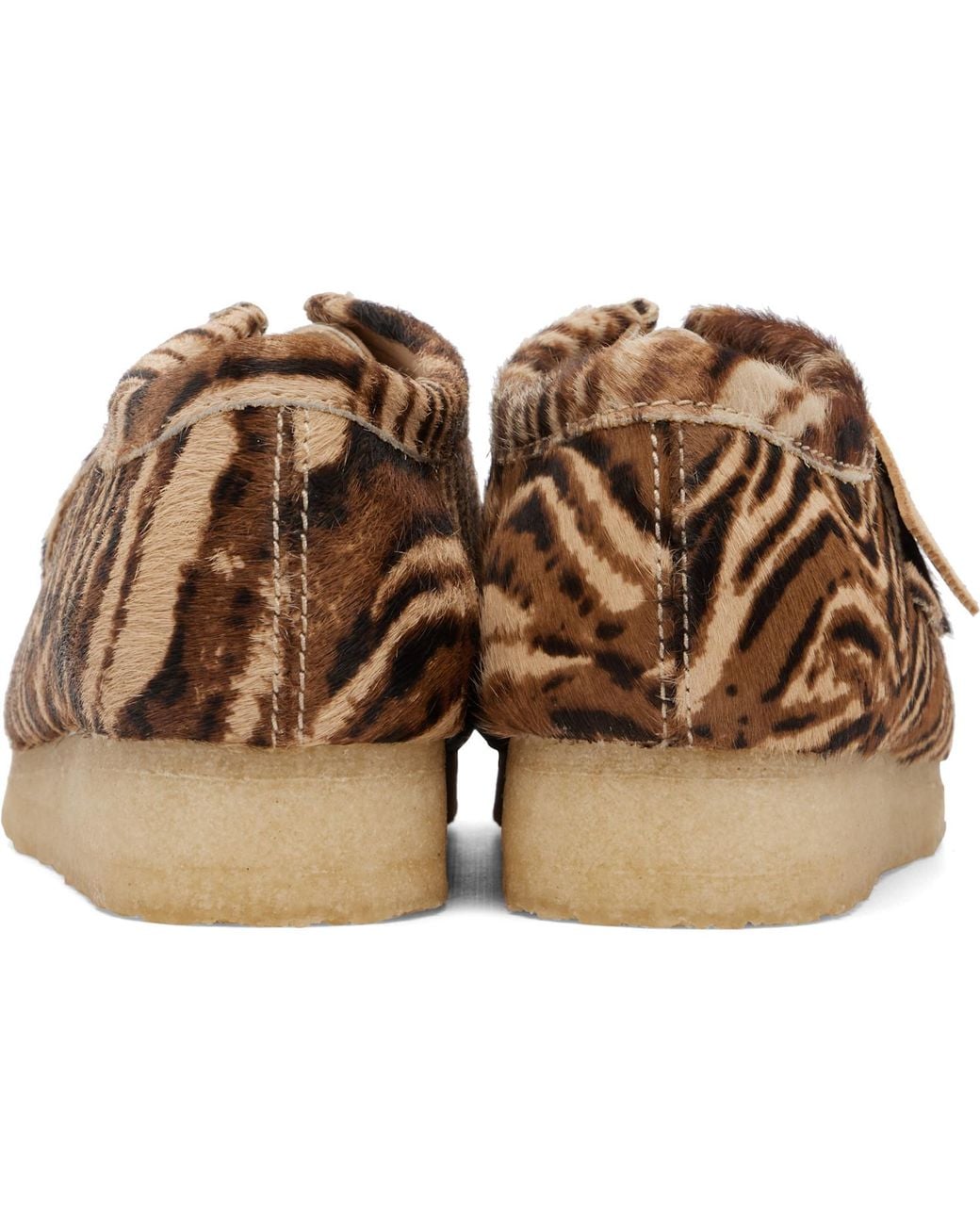 Clarks Brown Wallabee Tiger-Print Desert Boots for men