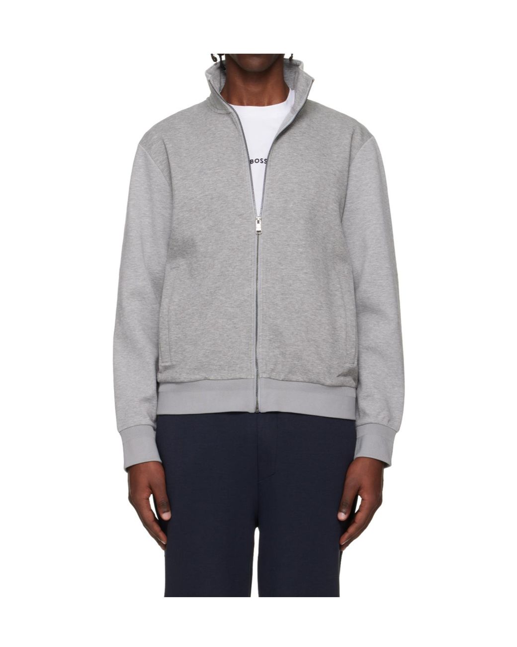 Boss Gray Zip-Up Jacket for men