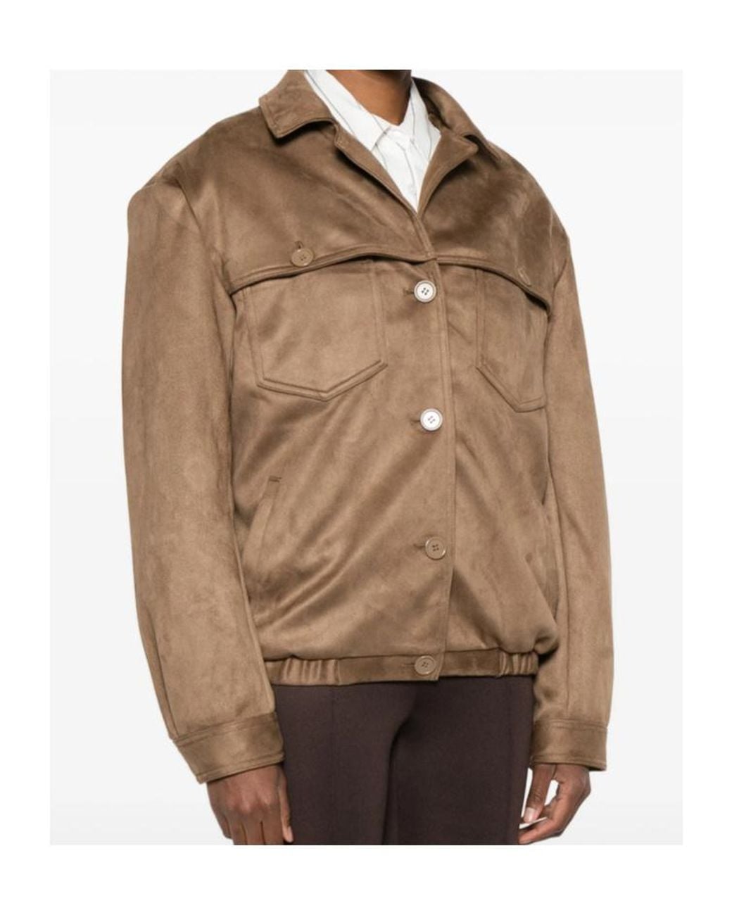 Frankie Shop Brown Long-Sleeved Casual Jacket
