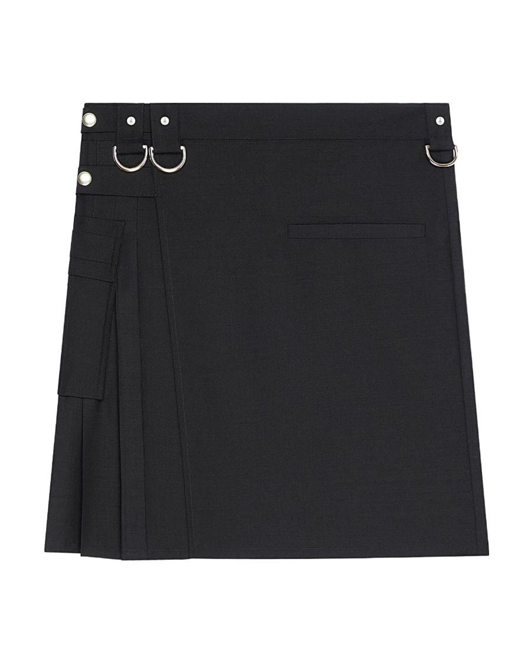 Givenchy Black High-Waisted Pleated Kilt Skirt