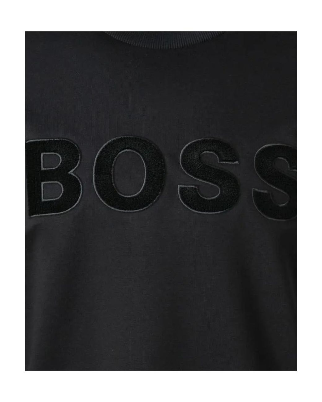 Boss Black Logo Pattern Pullover Sweater for men