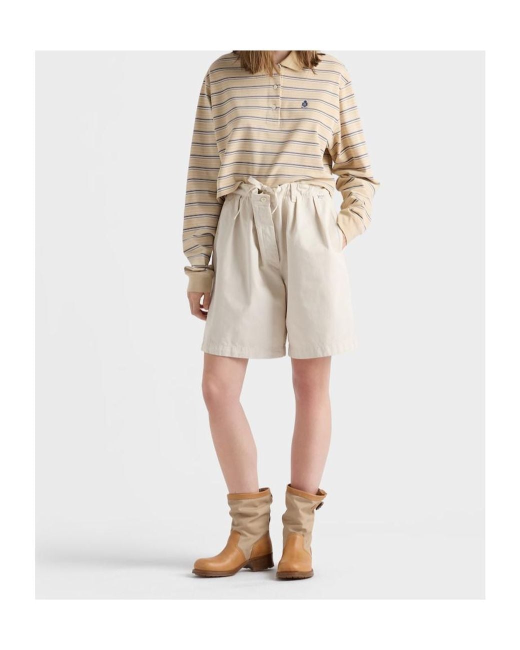 Prada Natural Old Gabardine Bermudas