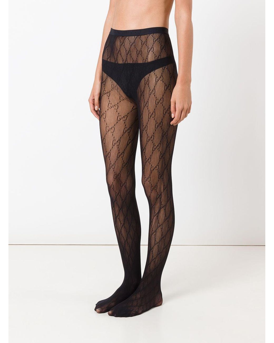 Gucci Black Interlocking G Tights