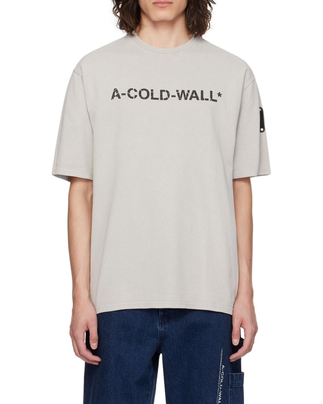 A_COLD_WALL* White Overdye Logo-Print T-Shirt for men