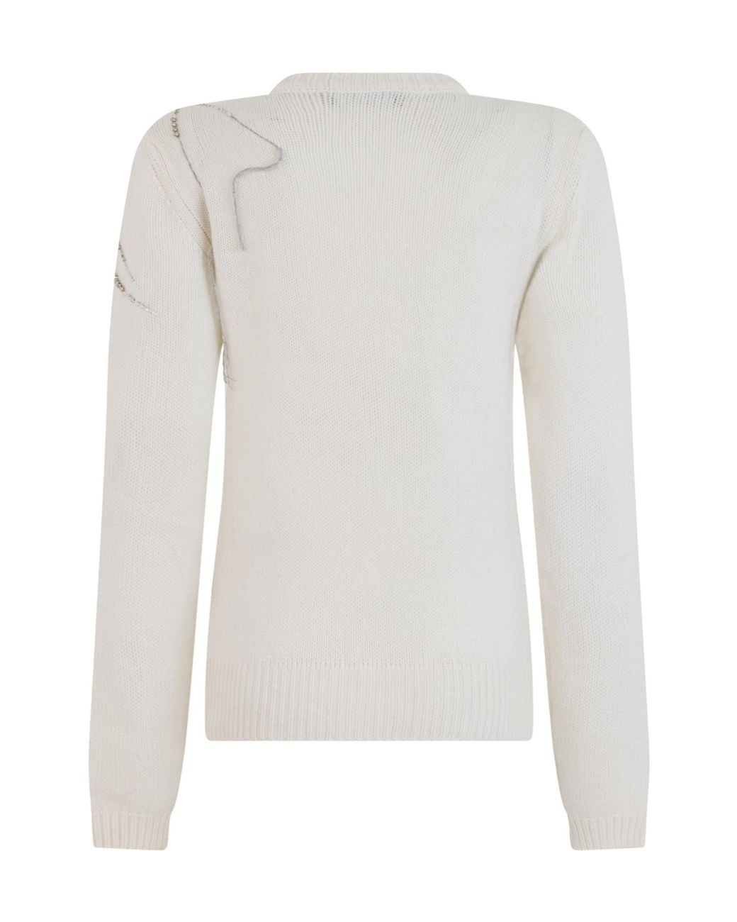 Fabiana Filippi White Embellished Button-Up Cardigan