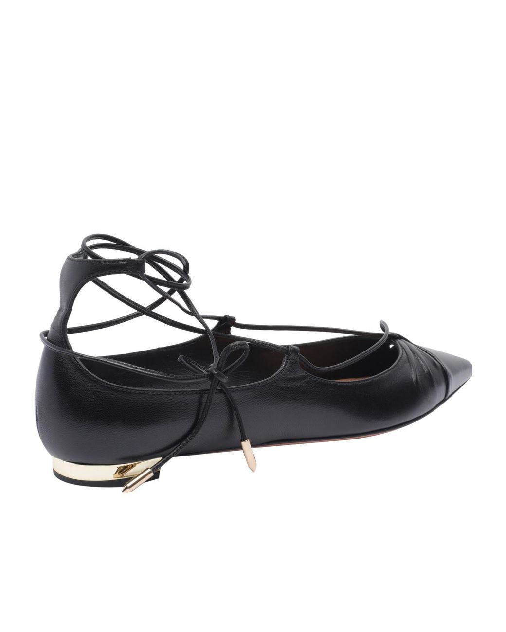 Aquazzura Black Gabi Pointed Toe Flat Shoes