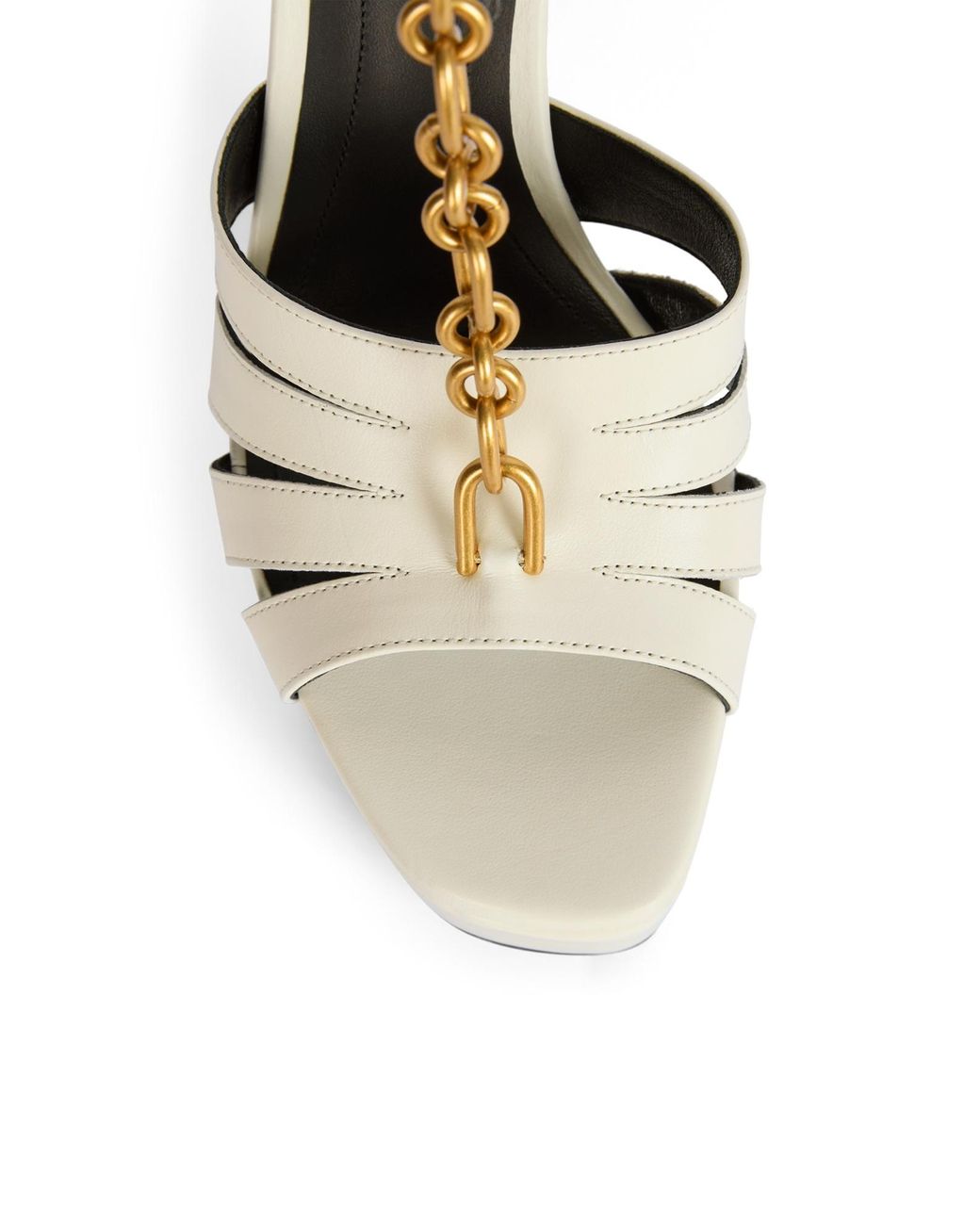 Balmain White Sync Platform Sandals