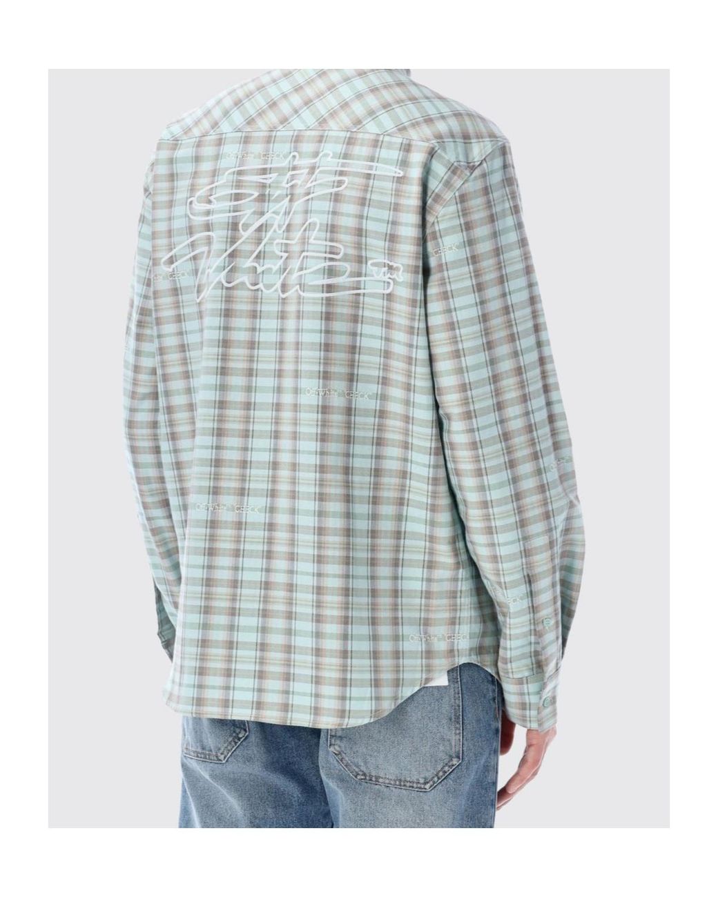 Off-White c/o Virgil Abloh Blue Marker Check Shirt for men
