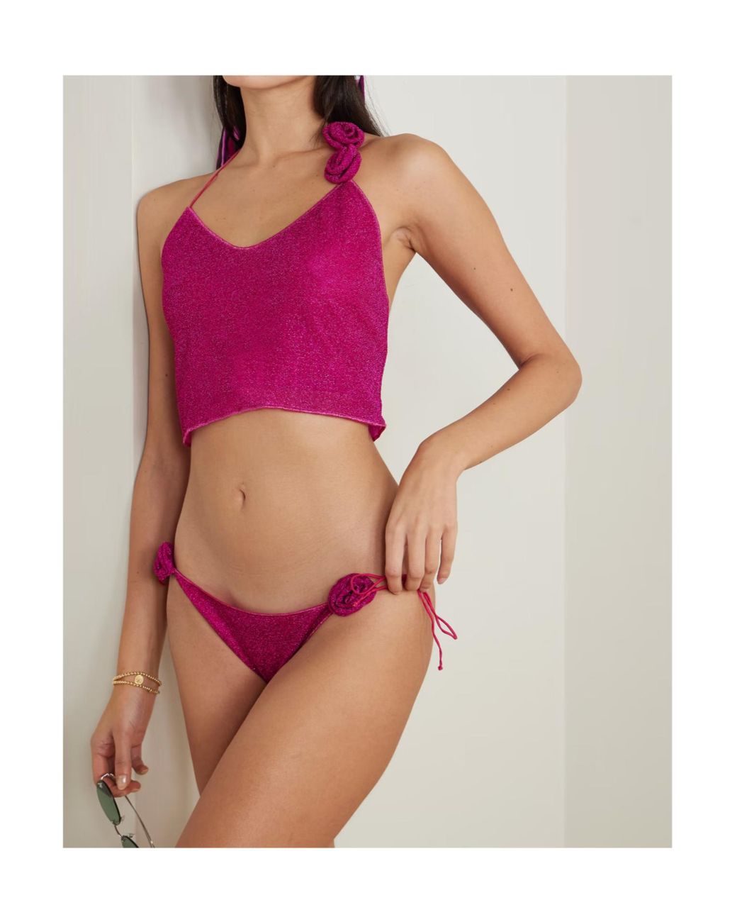Oseree Purple Tie Detail Bikini