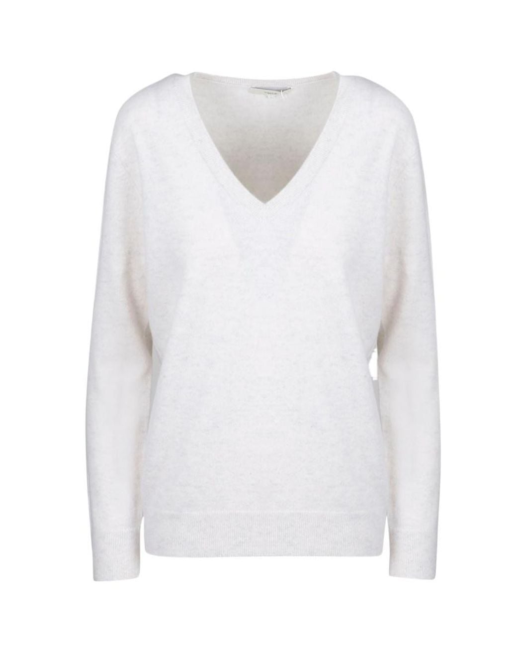 Vince White Weekend Long Sleeved V-Neck Jumper