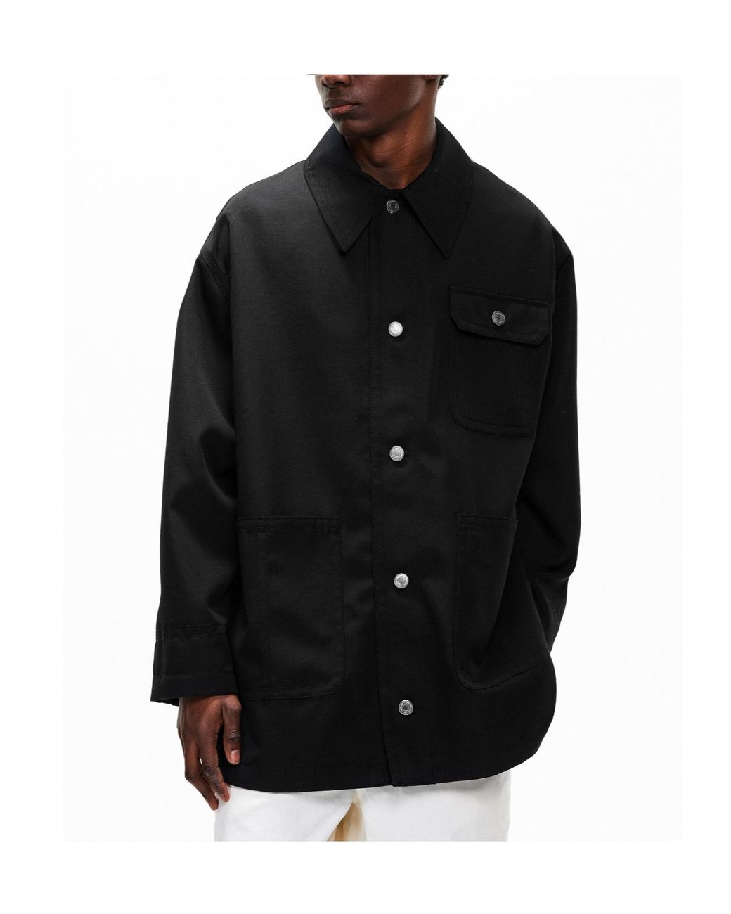 AMI Black Versatile Workwear Jacket for men