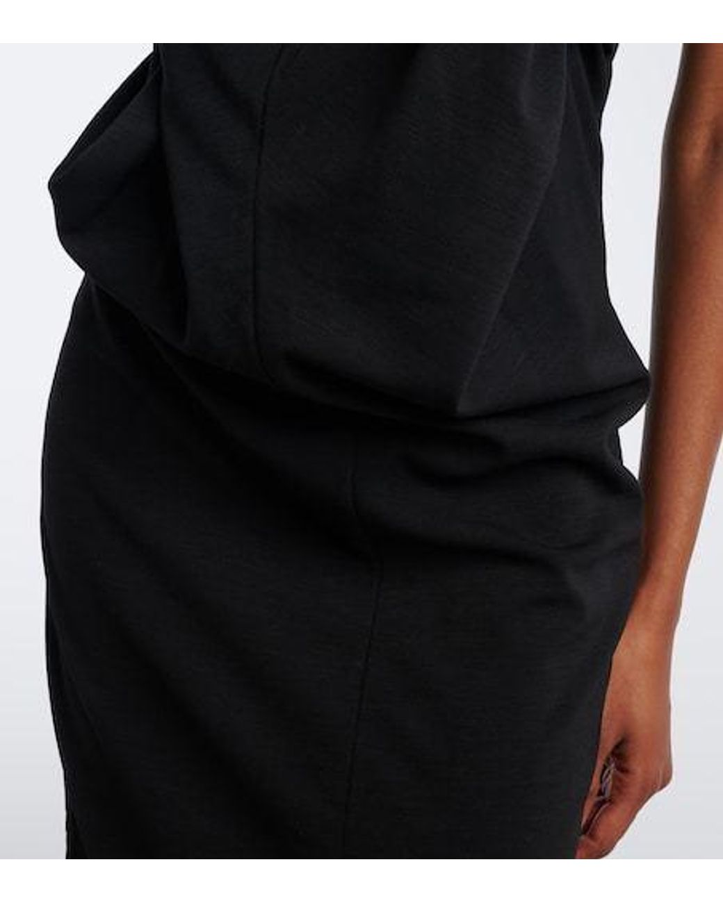 Magda Butrym Black Floral-Appliqué Wool-Blend Gown