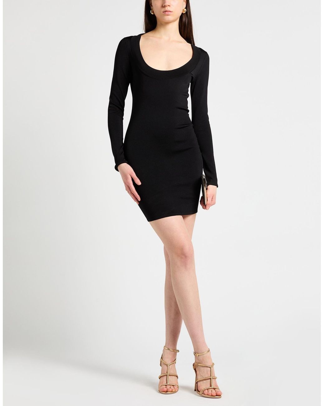 Saint Laurent Black Knitted Bodycon Dress