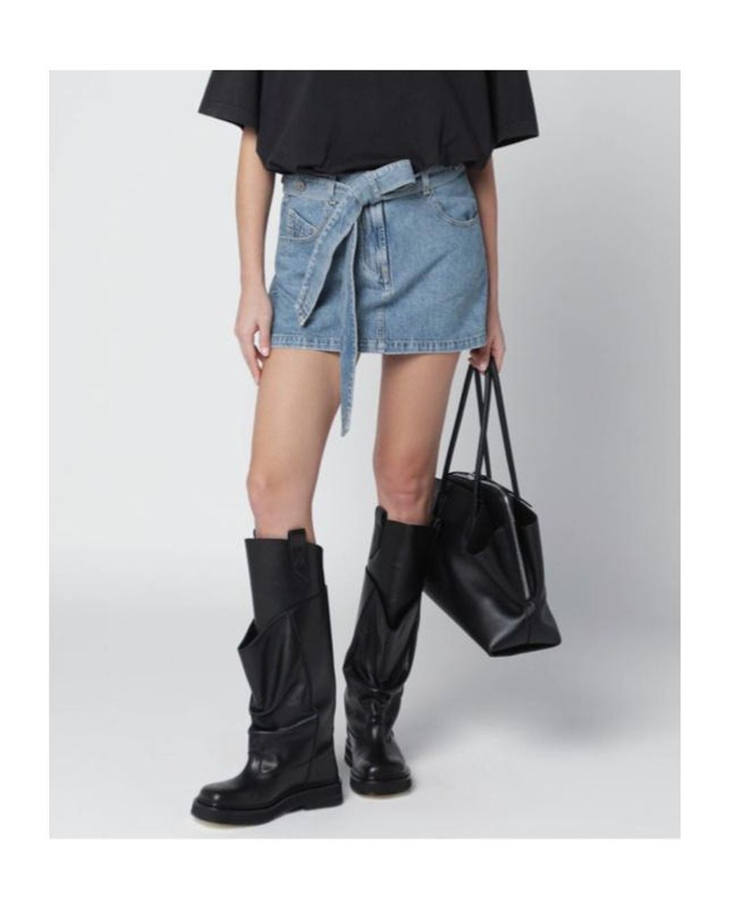 The Attico Blue Logo Stitch Mini Skirt