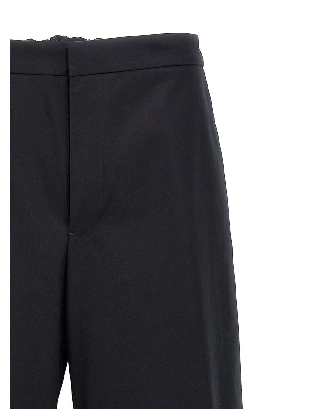 Jil Sander Blue Logo Embroidered Tapered Pants for men