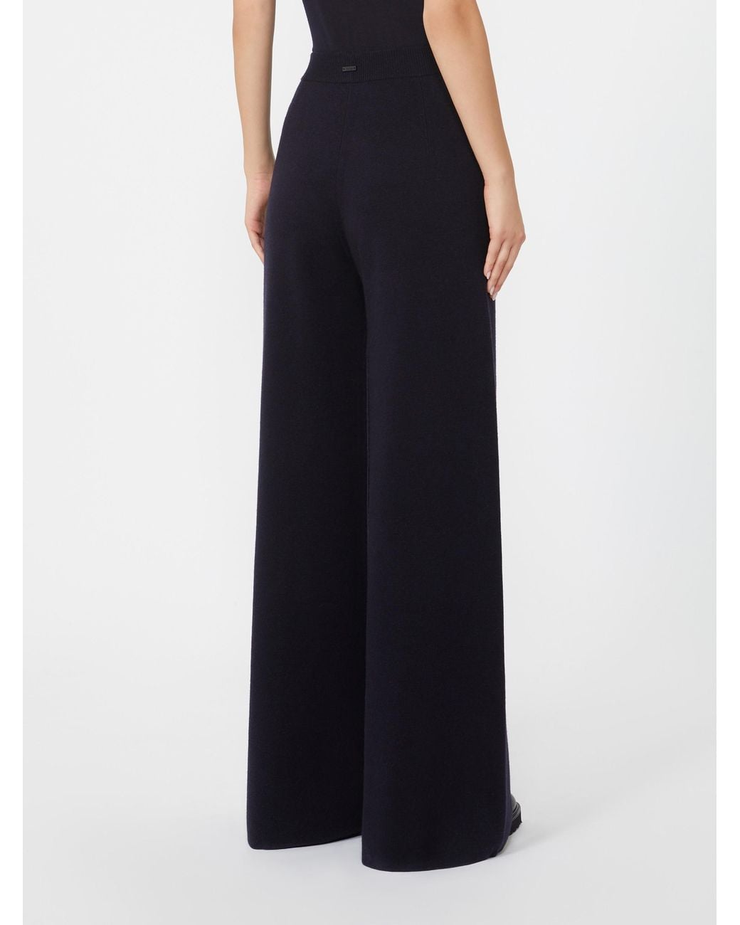 Max Mara Black Judy Wide Leg Knitted Trousers