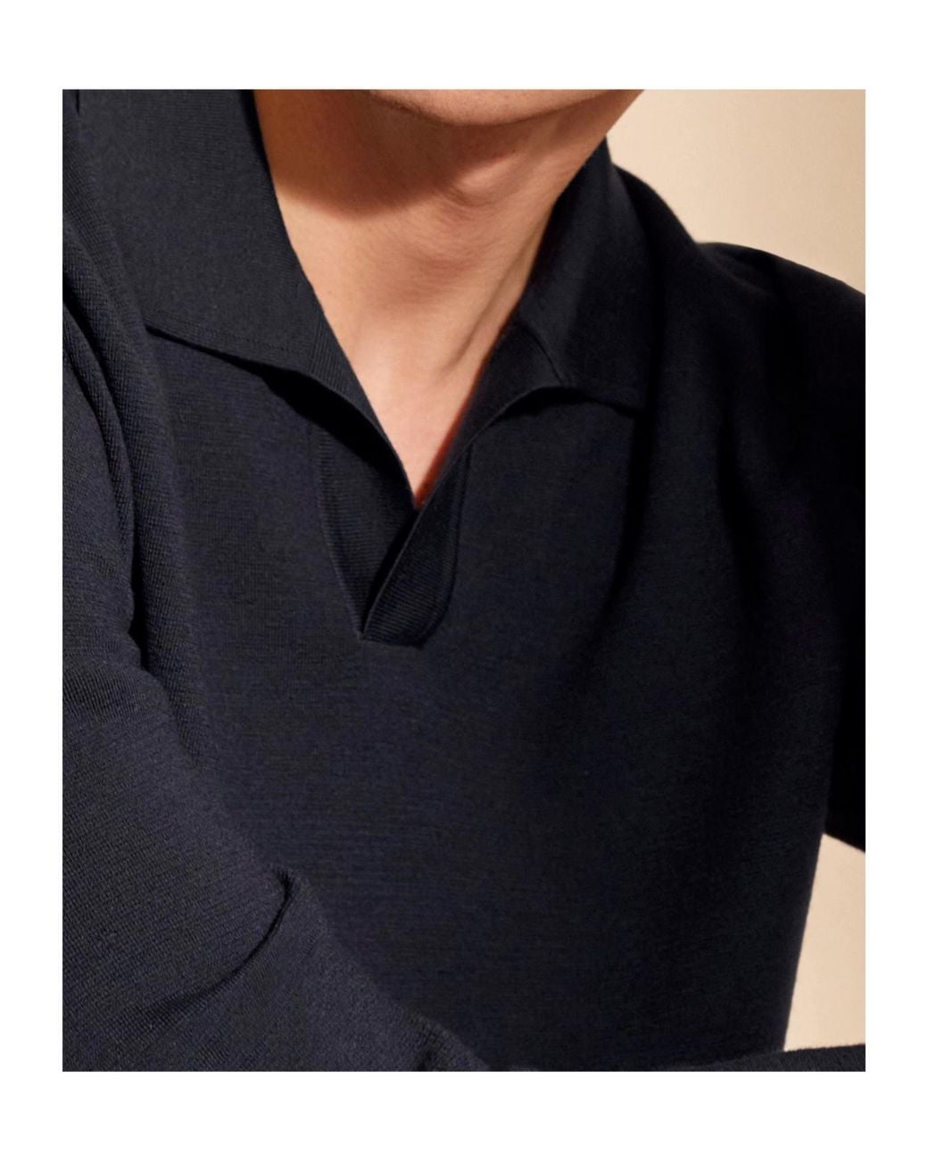 Loro Piana Blue Buttonless Polo Shirt for men