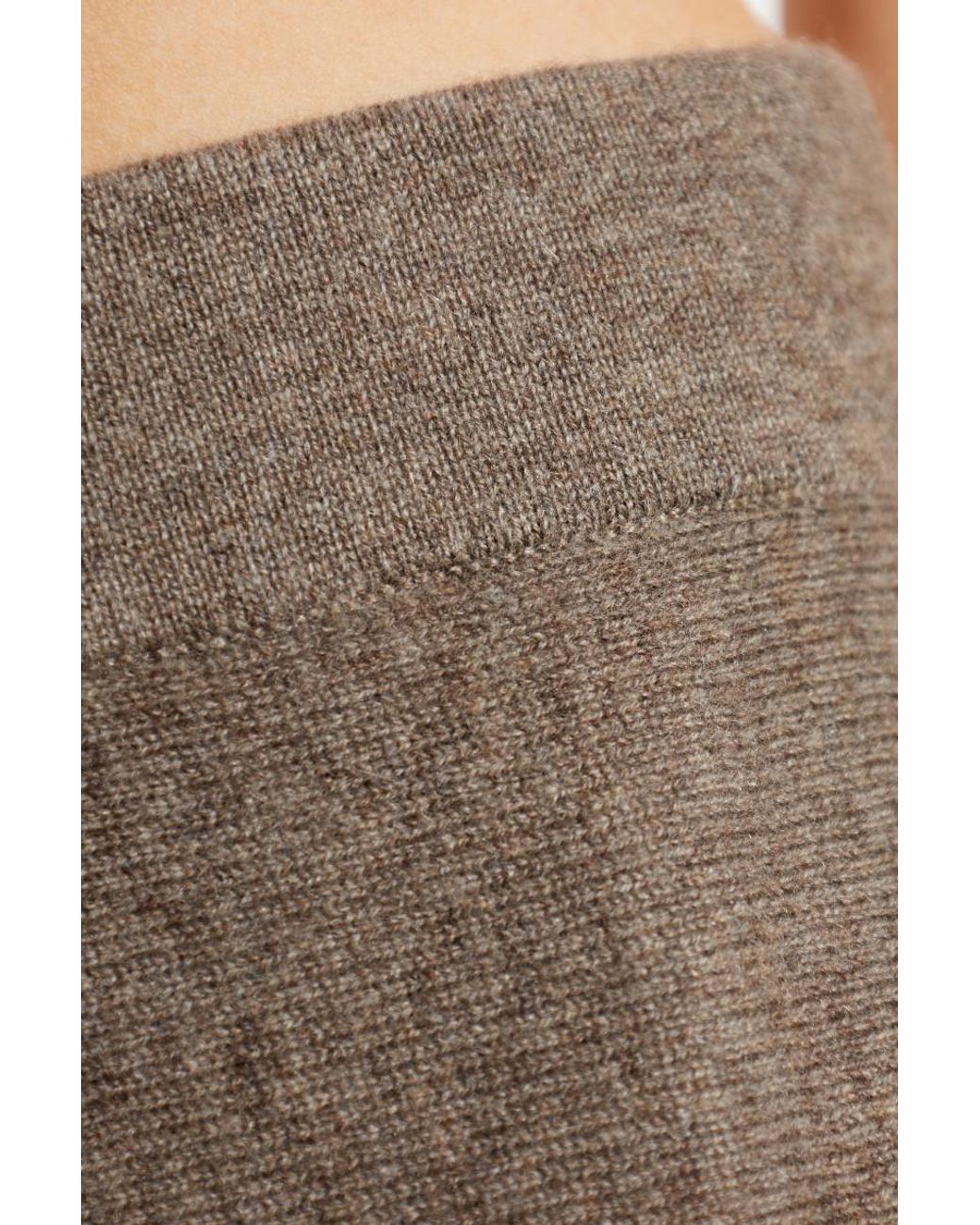 Lisa Yang Brown Torie Ribbed Knitted Skirt