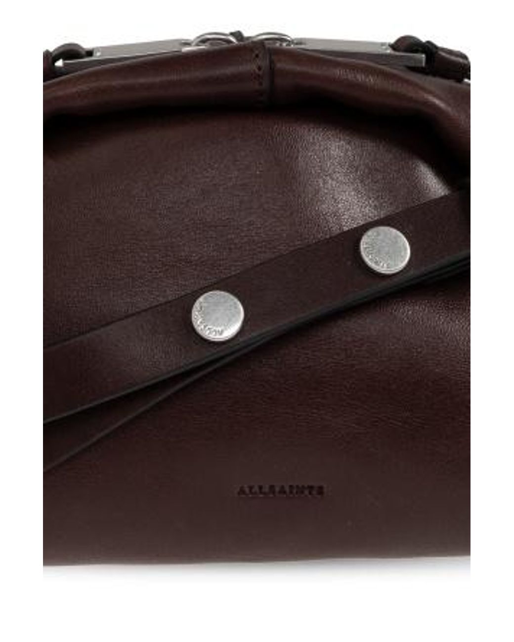 AllSaints Brown Zippered Shoulder Bag