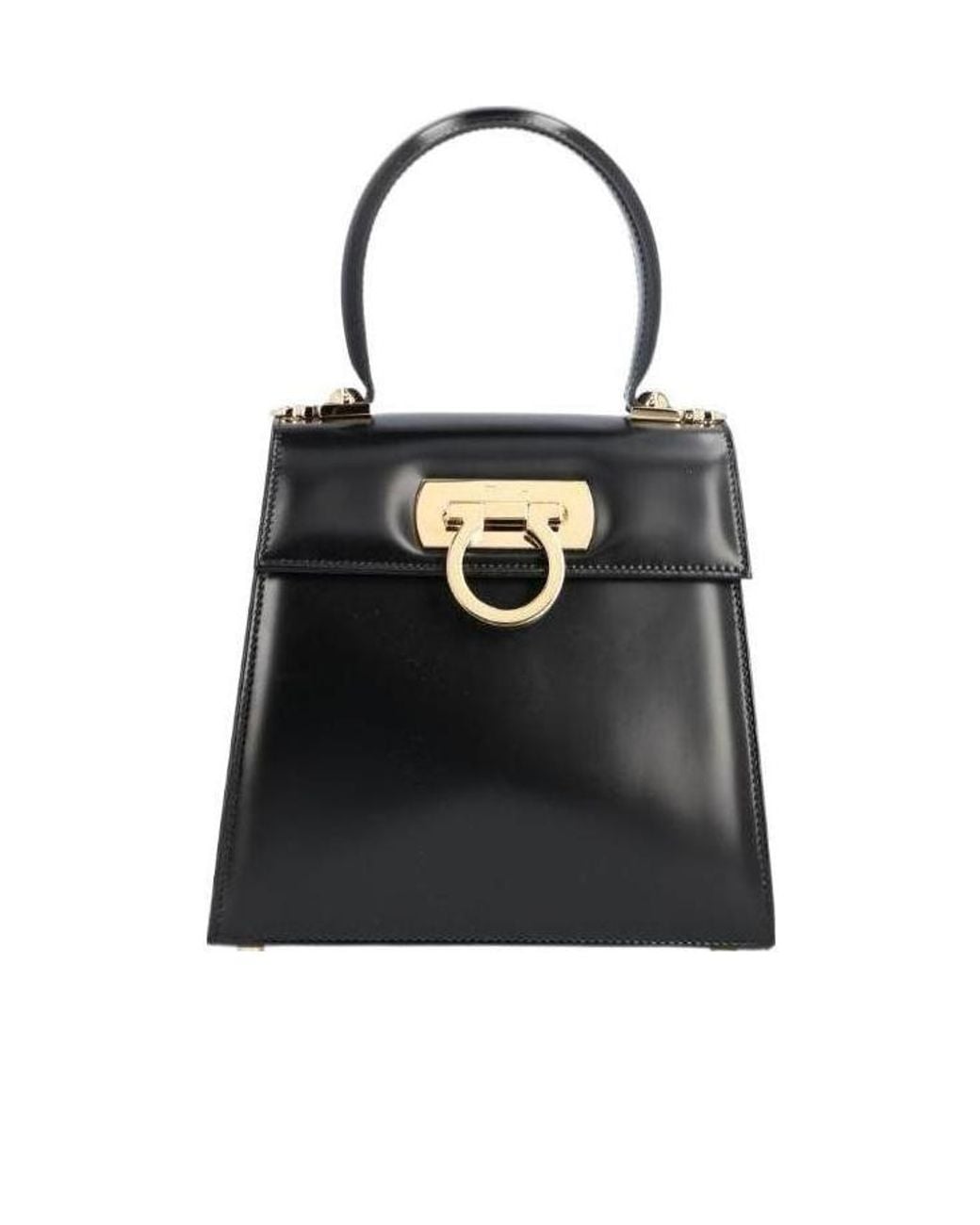Ferragamo Black Logo Handbag