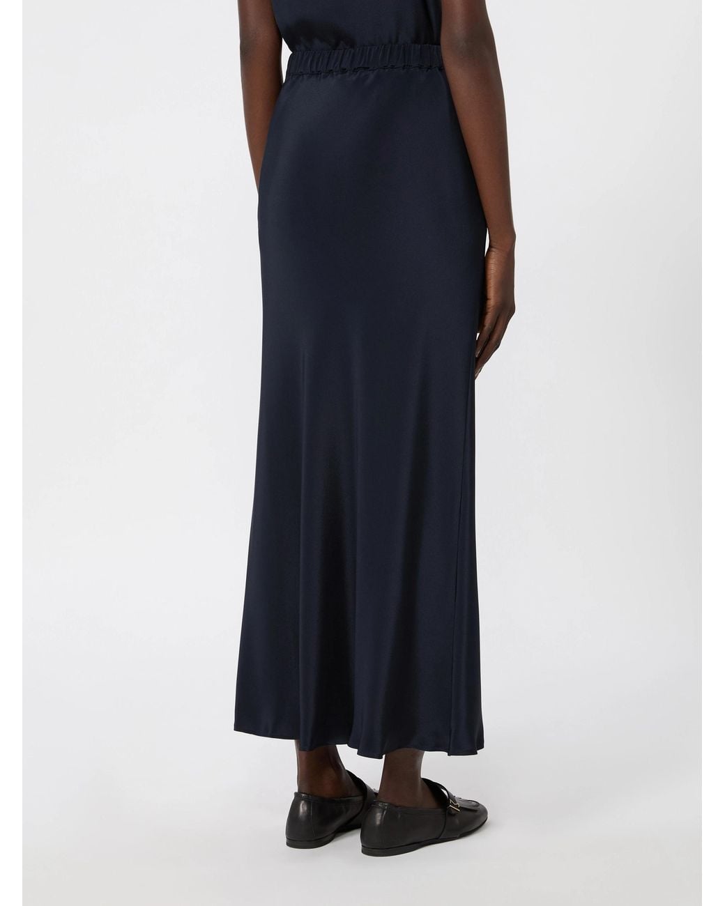 Max Mara Blue Sospiro Logo Embroidered Skirt
