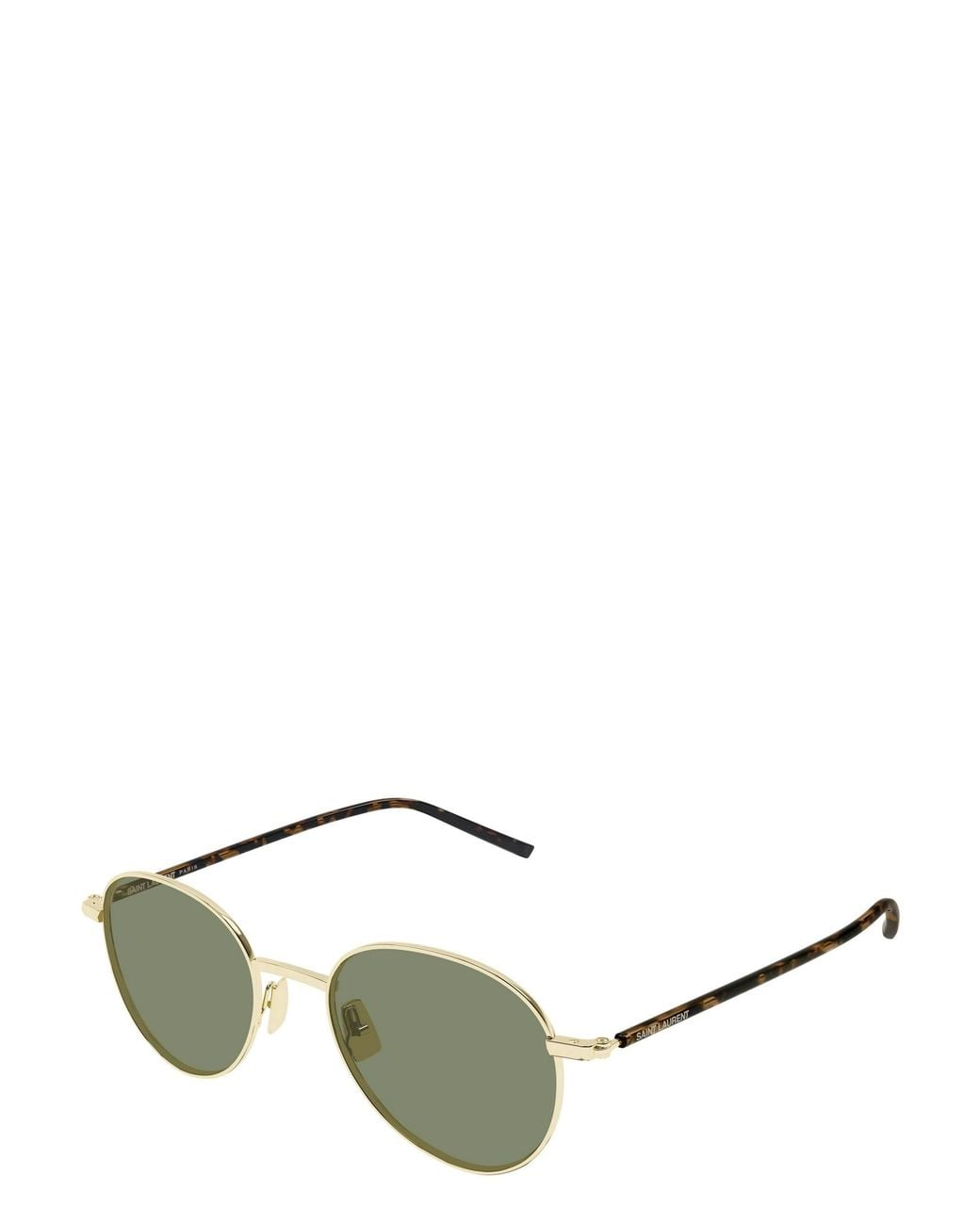 Saint Laurent Green Eyewear Round Frame Sunglasses for men
