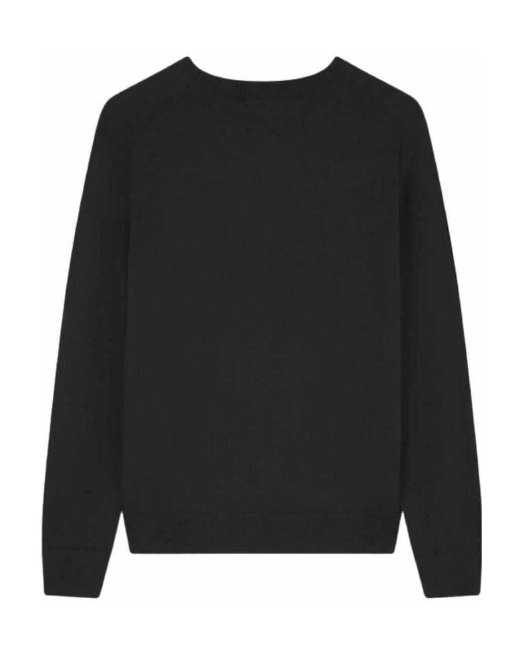 Maison Kitsuné Black Maison Kitsuné Fox Embroidered Knitted Jumper for men