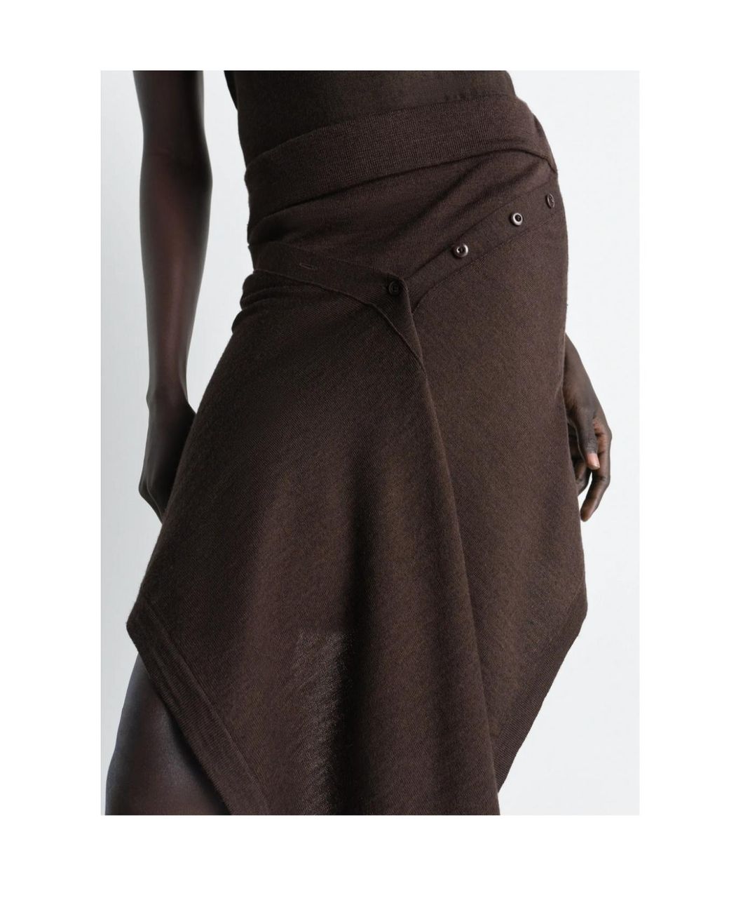 Lemaire Brown Buttoned Midi Skirt