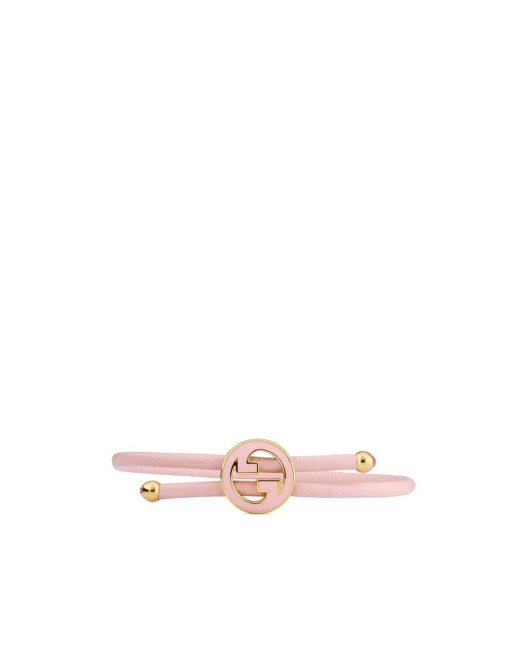 Gucci White Bracelet With Enamel Round Interlocking G