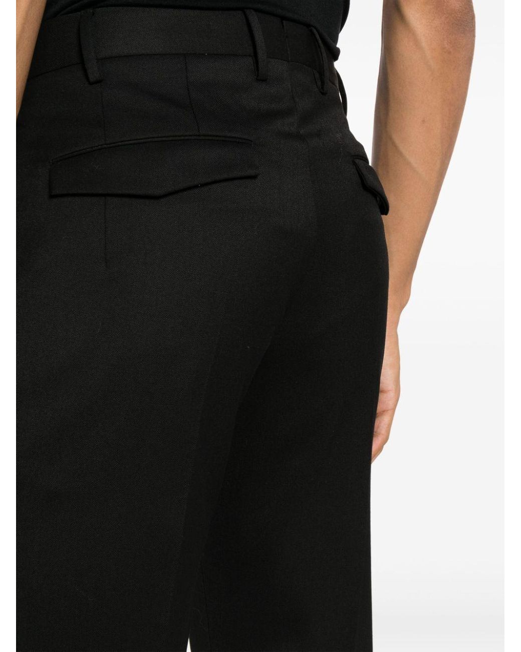 Pt Pantaloni Black Pt Torino Travel Wool Blend Slacks for men