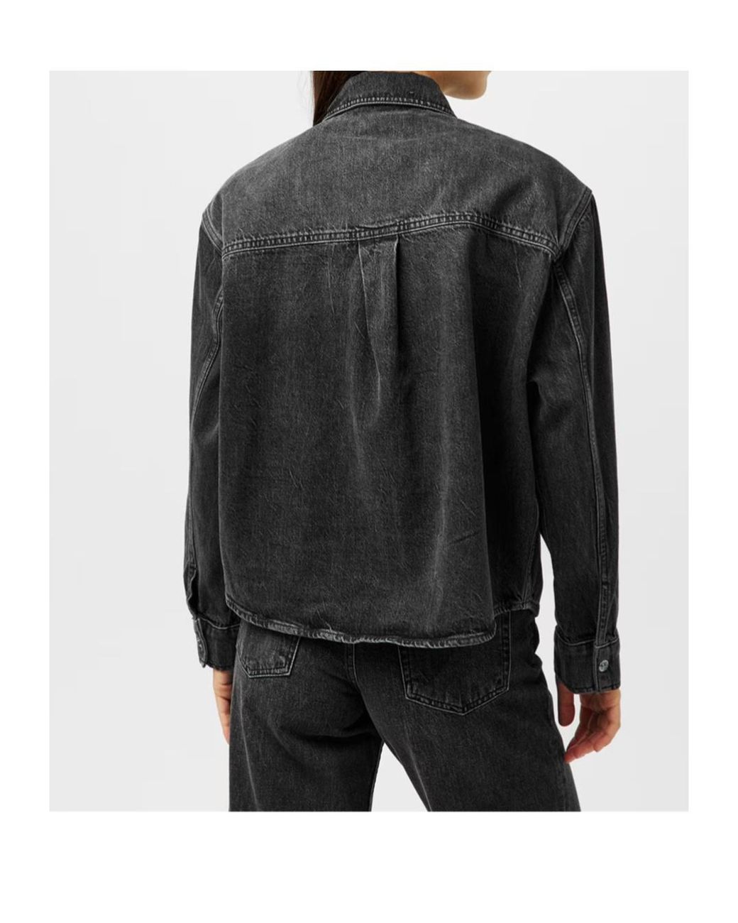 Anine Bing Black Lapel Long-Sleeved Denim Jacket