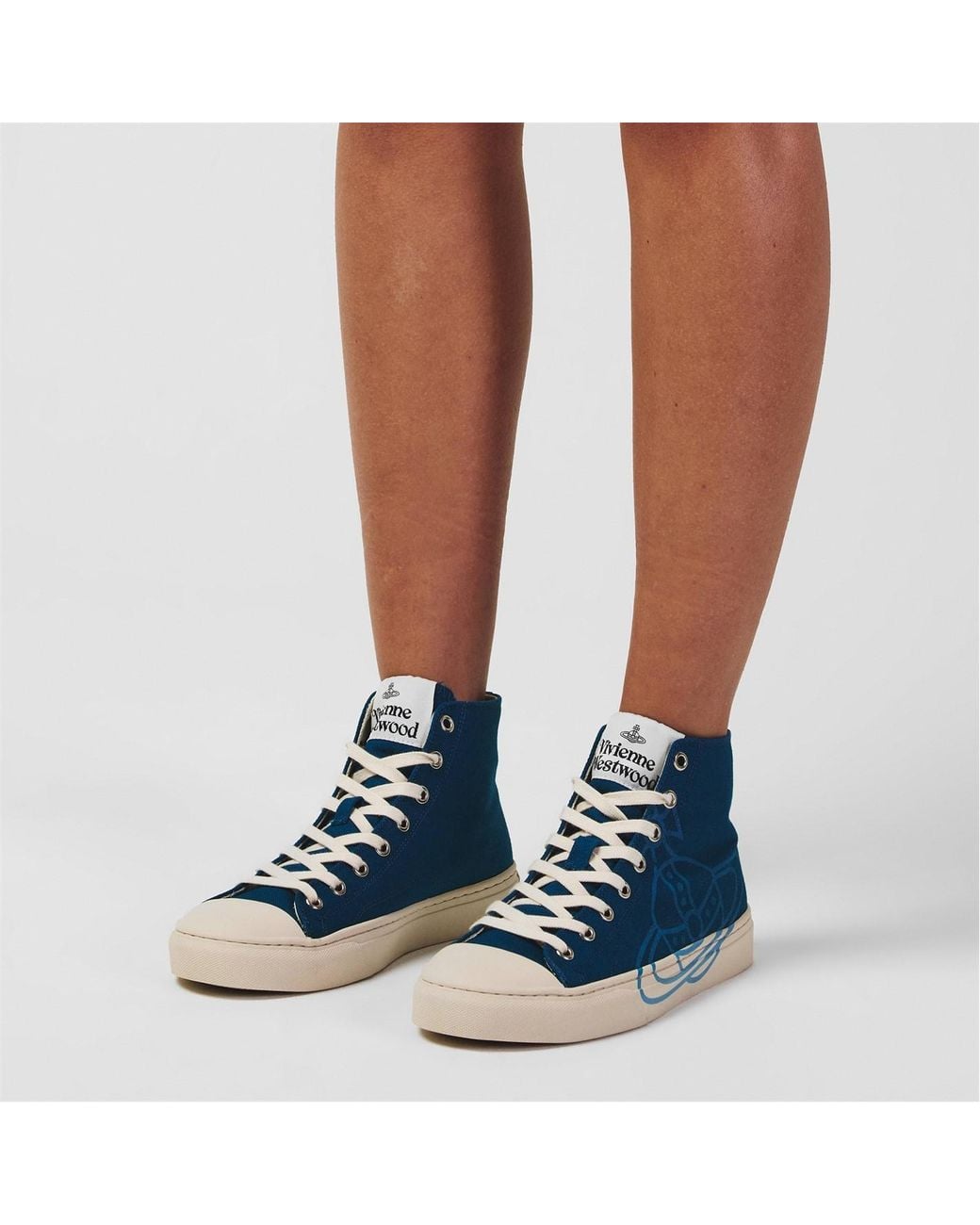Vivienne Westwood Blue Lace-Up High-Top Sneakers